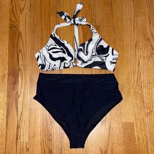 White & Black Marble Two Piece